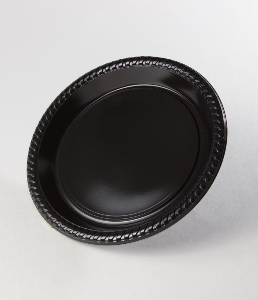 Elegantes platos de plástico desechables – 120 platos – Platos de cena  cuadrados negros resistentes – Platos de plástico de 9.5 pulgadas para  todas