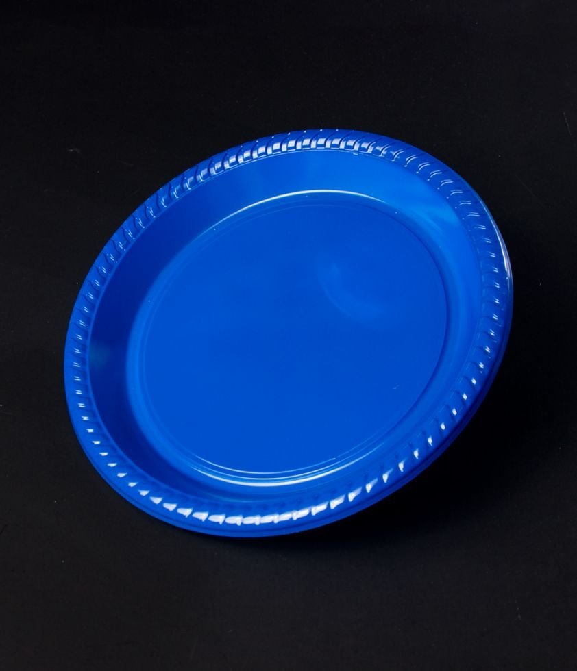  Amcrate Platos desechables de plástico azul, platos